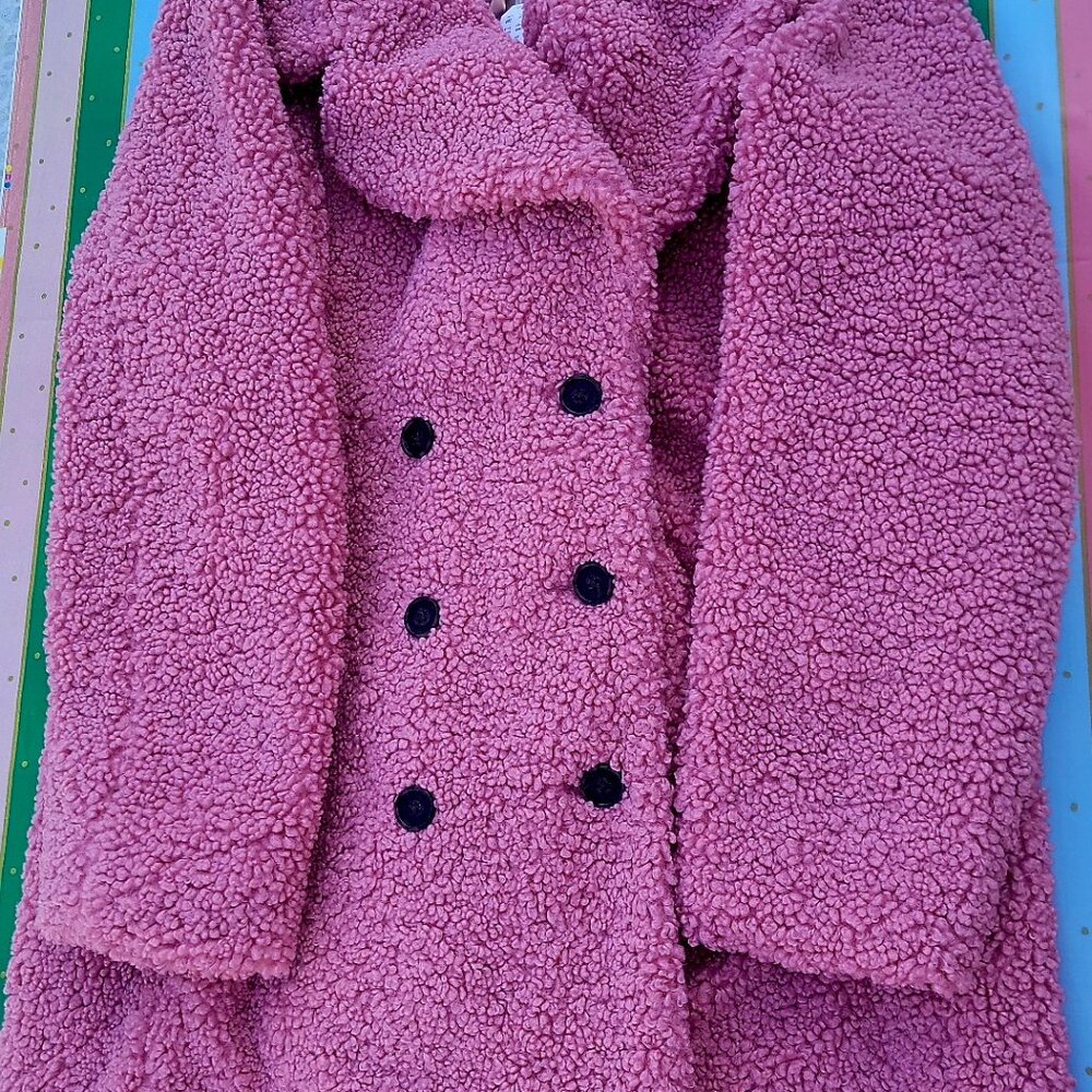 Double-breasted teddy sherpa topcoat - Picture 12 of 12